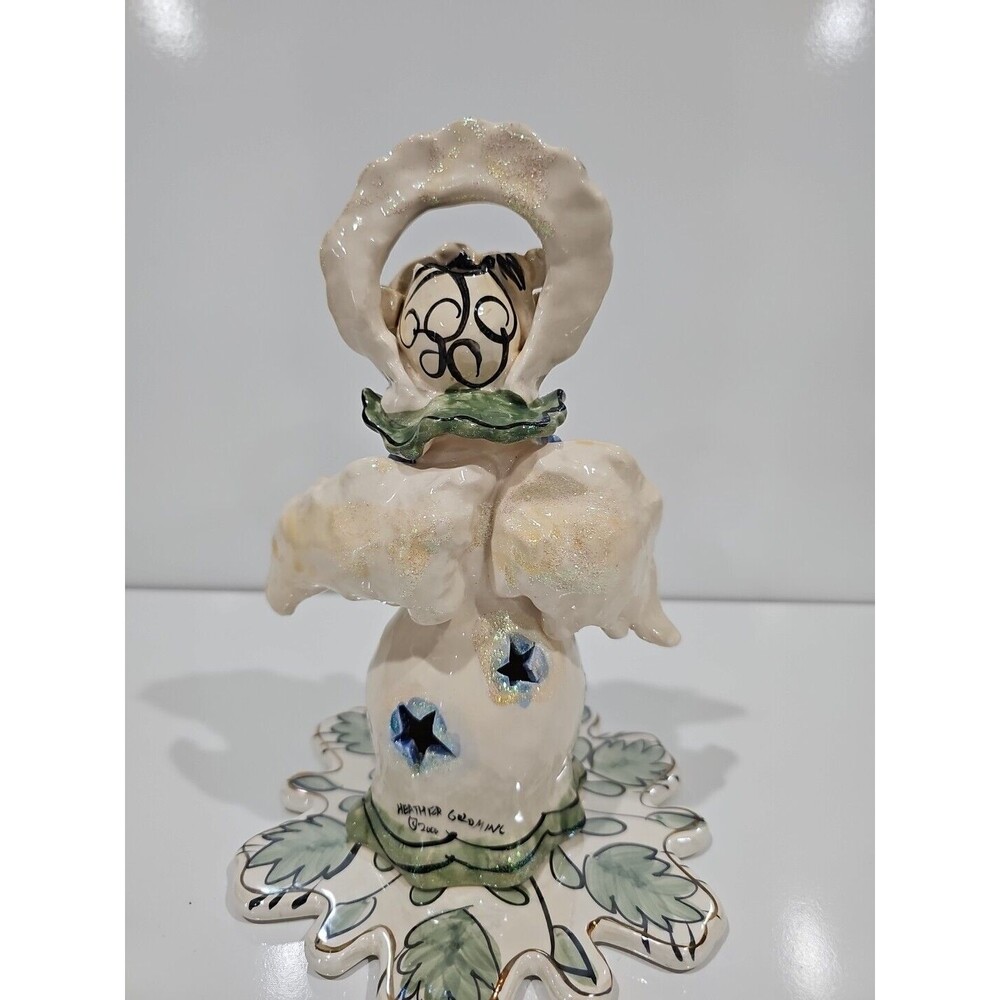 Blue Sky Clayworks Heather Goldminc Angel Caroler Tealight Candle Holder - Picture 4 of 9